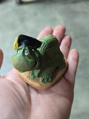 Green Turtle Kathleen Kelly Russ Graduation Figurine for Reptile Lovers